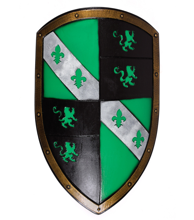 Wappenschild mit Löwen, grün-schwarz