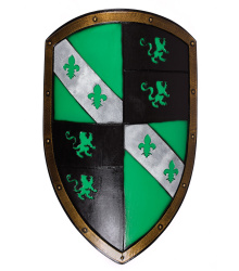 Wappenschild mit Löwen, grün-schwarz