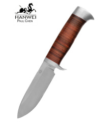 Nyala Messer mit Drop-Point-Klinge und Lederlamellengriff