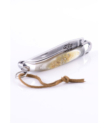 Laguiole-Taschenmesser, Aubrac Rinderhorn, Inox glänzend