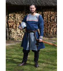 Wikinger Tunika Halvar mit Stickerei, blau