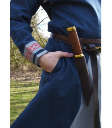 Wikinger Tunika Halvar mit Stickerei, blau