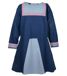 Wikinger Tunika Halvar mit Stickerei, blau
