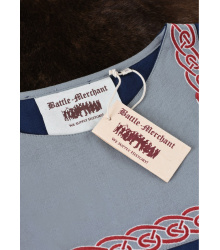 Wikinger Tunika Halvar mit Stickerei, blau