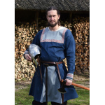 Wikinger Tunika Halvar mit Stickerei, blau