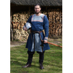 Wikinger Tunika Halvar mit Stickerei, blau