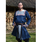 Wikinger Tunika Halvar mit Stickerei, blau