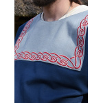 Wikinger Tunika Halvar mit Stickerei, blau