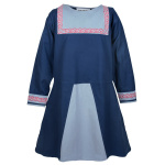 Wikinger Tunika Halvar mit Stickerei, blau