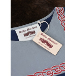 Wikinger Tunika Halvar mit Stickerei, blau