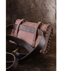 Ledertasche mit zwei Schnallen, mittelbraun