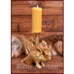 Mittelalterlicher Kerzenständer aus Messing, Drachenlampe