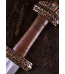 Wikingerschwert (Insel Eigg) mit Ledergriff, gehärtete Klinge