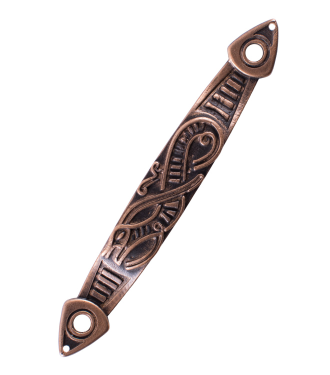 Riemendurchzug für Wikinger-Schwertscheide, Schlange, Bronze