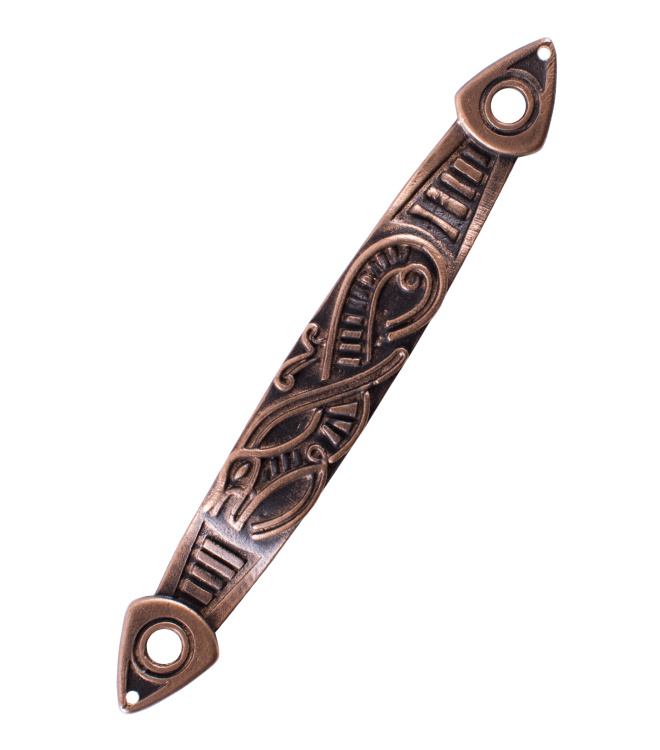 Riemendurchzug für Wikinger-Schwertscheide, Schlange, Bronze