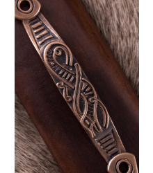 Riemendurchzug für Wikinger-Schwertscheide, Schlange, Bronze