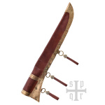 Wikinger-Sax aus Karbonstahl mit Holz-/Knochengriff