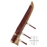 Wikinger-Sax aus Damaststahl mit Holz-/Knochengriff