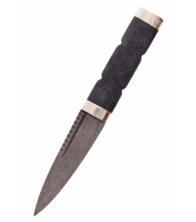 Sgian Dubh Messer mit Damaststahlklinge und Scheide