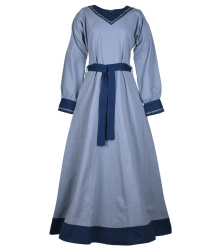 Wikinger Kleid Jona, blaugrau/blau