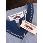 Wikinger Kleid Jona, blaugrau/blau