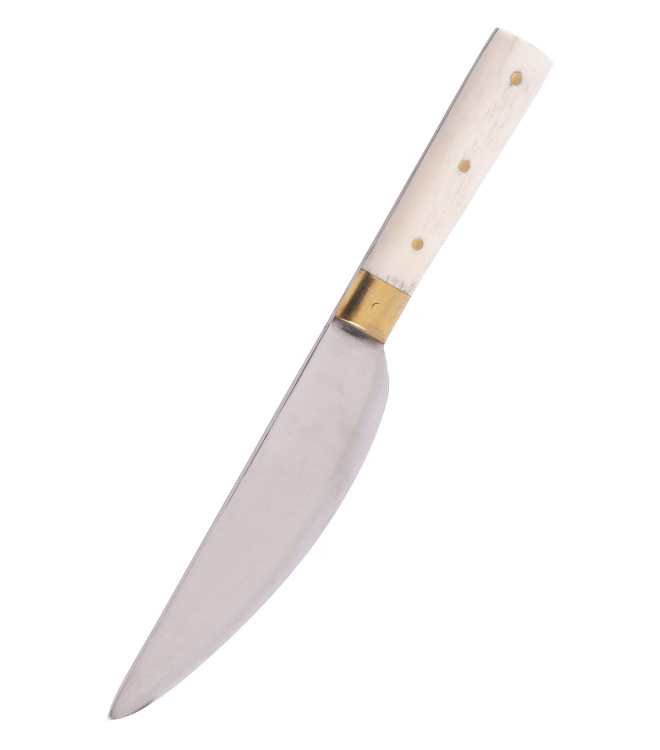 Messer mit brauner Lederscheide, ca. 19 cm