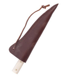 Messer mit brauner Lederscheide, ca. 19 cm