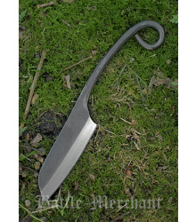 Geschmiedetes Messer, Sheepfoot Klinge, Scheide mit Band, 15 cm