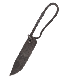 Geschmiedetes Messer mit Lederscheide, ca. 23 cm