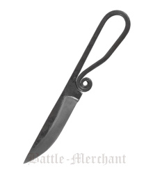 Geschmiedetes Messer, 440er Stahl mit Lederscheide, 19 cm