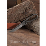 Geschmiedetes Messer, 440er Stahl mit Lederscheide, 19 cm