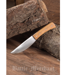 Messer mit Griff aus Olivenholz und Lederscheide