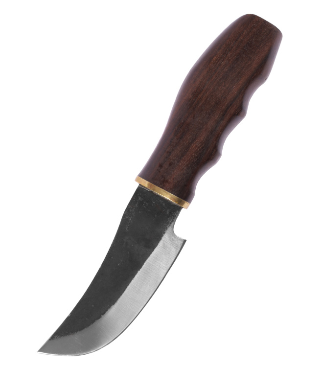 Messer mit Griff aus Shishamholz, ca. 20 cm, Lederscheide