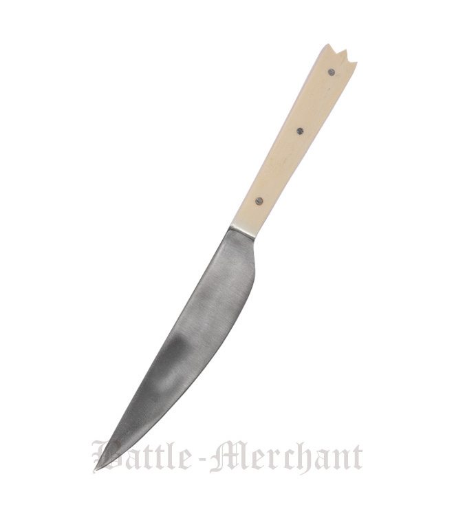 Essmesser mit Griff aus Knochen, 19 cm mit Scheide