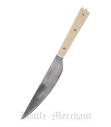 Essmesser mit Griff aus Knochen, 19 cm mit Scheide