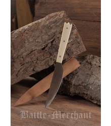 Essmesser mit Griff aus Knochen, 19 cm mit Scheide