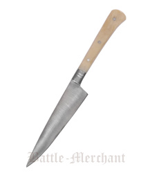 Essmesser mit Griff aus Knochen, 18 cm mit Scheide