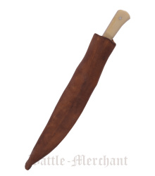 Essmesser mit Griff aus Knochen, 18 cm mit Scheide