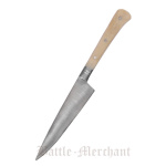 Essmesser mit Griff aus Knochen, 18 cm mit Scheide