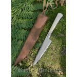 Essmesser mit Griff aus Knochen, 18 cm mit Scheide