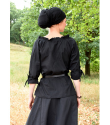 Mittelalter Bluse Birga mit 3/4 Arm, schwarz