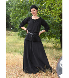 Mittelalter Bluse Birga mit 3/4 Arm, schwarz
