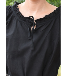 Mittelalter Bluse Birga mit 3/4 Arm, schwarz