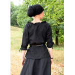 Mittelalter Bluse Birga mit 3/4 Arm, schwarz