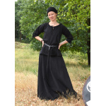 Mittelalter Bluse Birga mit 3/4 Arm, schwarz