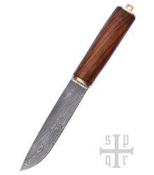 Wikinger-Messer aus Damaststahl mit Holzgriff 
