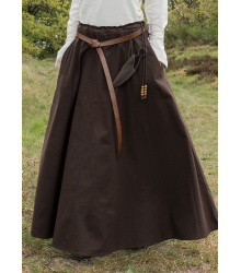 Mittelalterlicher Rock, weit ausgestellt, dunkelbraun