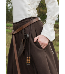 Mittelalterlicher Rock, weit ausgestellt, dunkelbraun