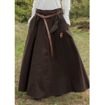 Mittelalterlicher Rock, weit ausgestellt, dunkelbraun