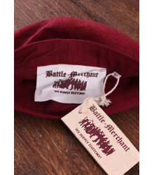 Birka Kappe mit Fischgrätmuster, weinrot